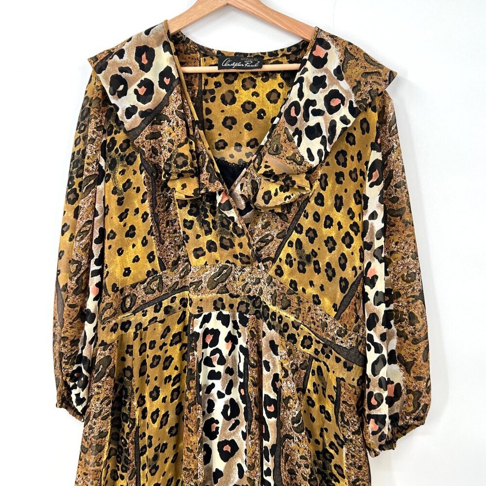 Vintage Christopher Raund Animal Print Ruffle Dress - Picture 3 of 5